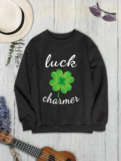 LUCK CHARMER Round Neck Sweatshirt - Bad Moms Club