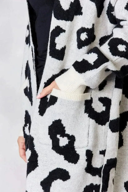 BiBi Leopard Open Front Cardigan - Bad Moms Club