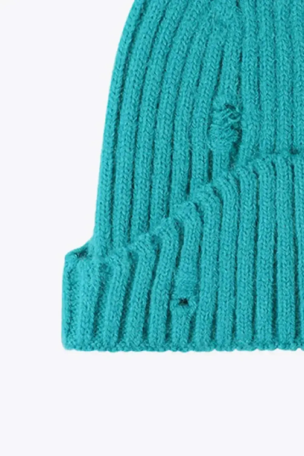 Distressed Rib-Knit Beanie - Bad Moms Club