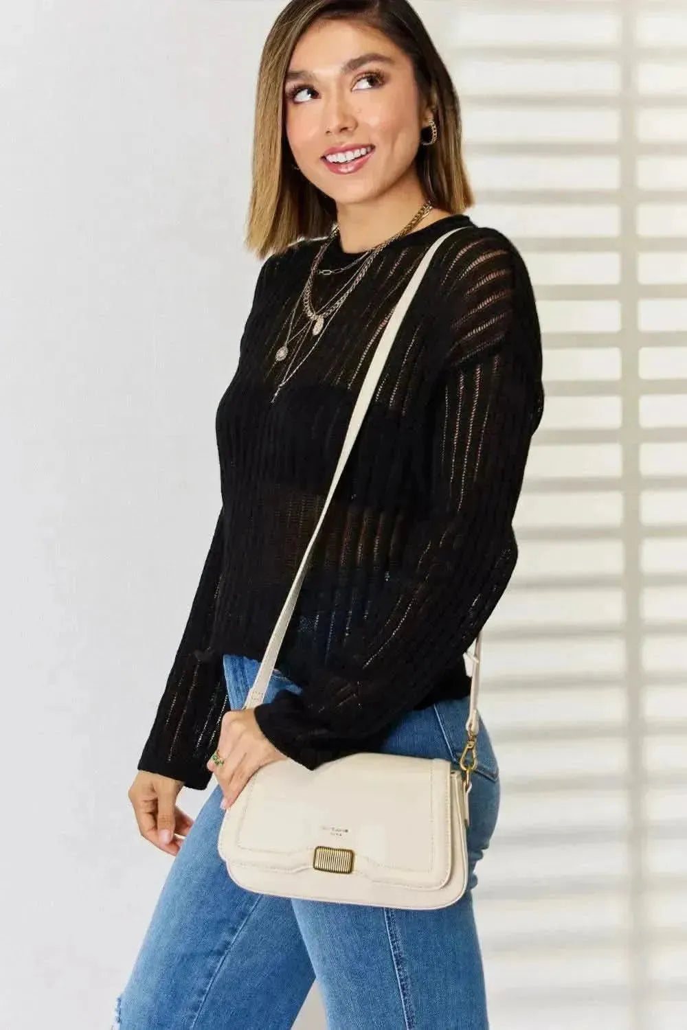 David Jones PU Leather Crossbody Bag - Bad Moms Club