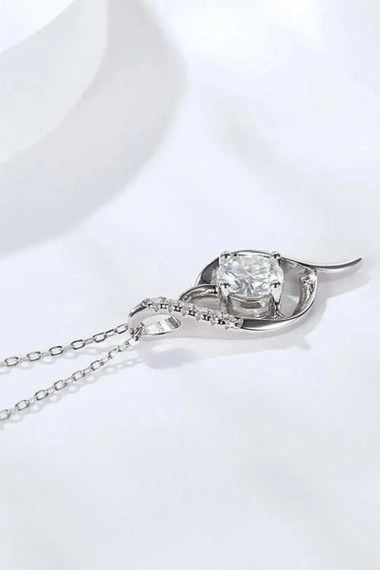 Platinum-Plated 1 Carat Moissanite Pendant Necklace - Bad Moms Club