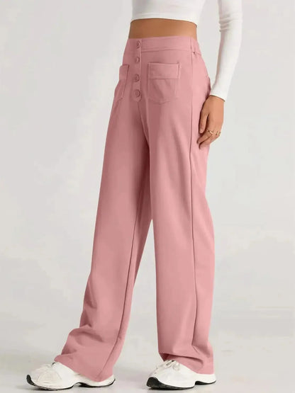 High Waist Wide Leg Pants - Bad Moms Club