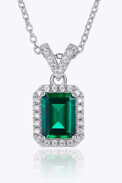 Adored 1.25 Carat Lab-Grown Emerald Pendant Necklace - Bad Moms Club