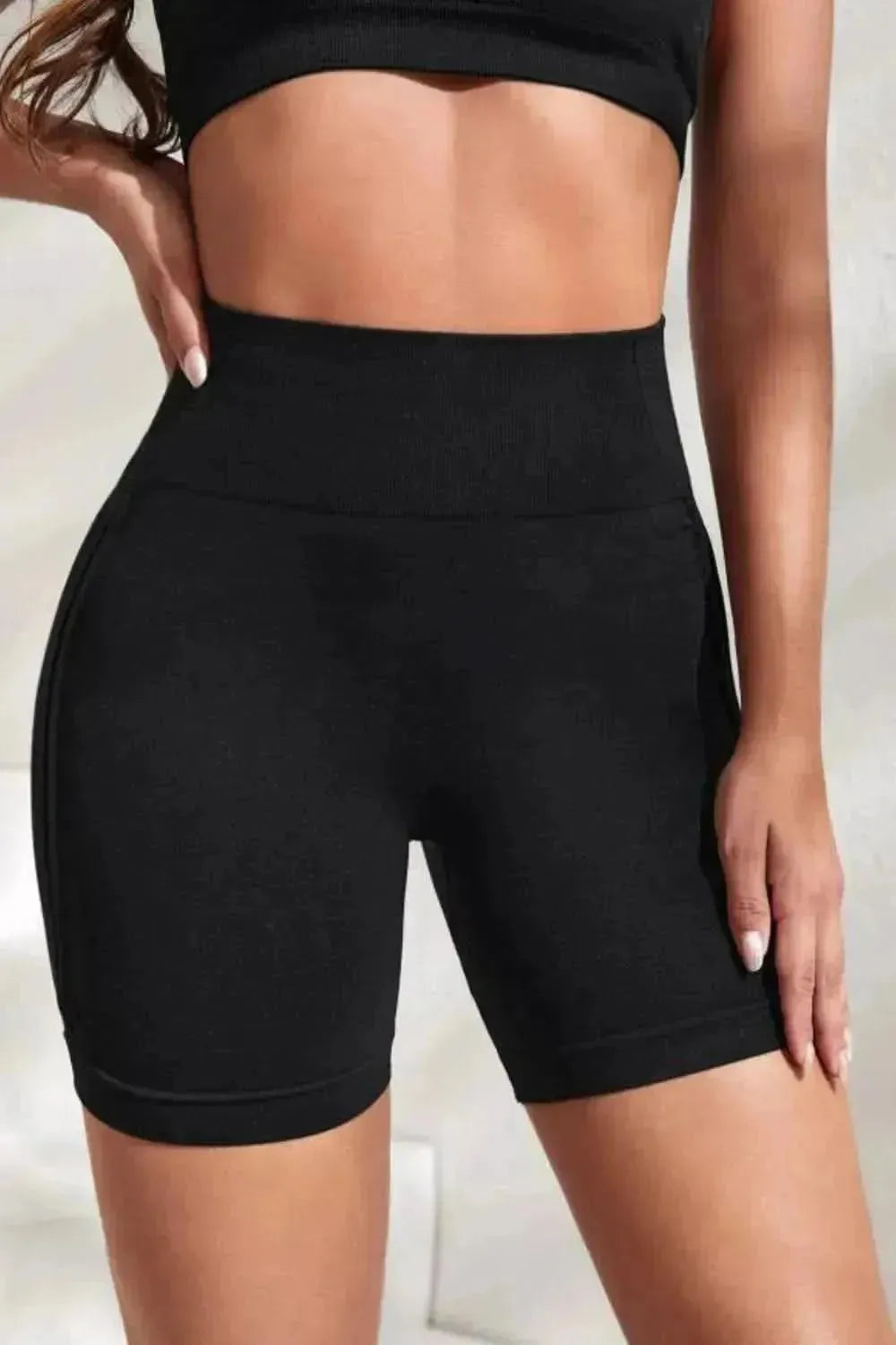 Slim Fit High Waistband Active Shorts - Bad Moms Club