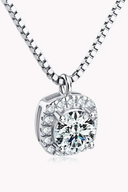 Moissanite Pendant Platinum-Plated Necklace - Bad Moms Club