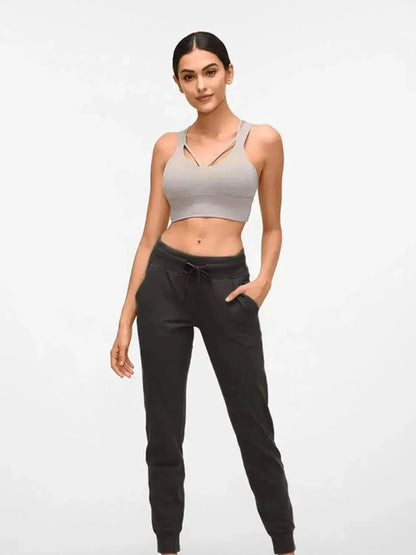 Double Take Tied Joggers with Pockets - Bad Moms Club