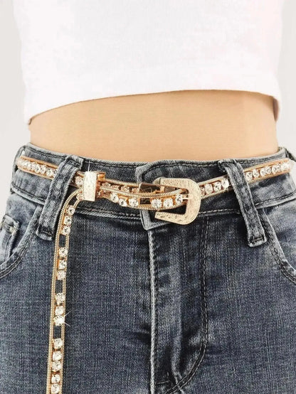 Rhinestone Metal Belt - Bad Moms Club