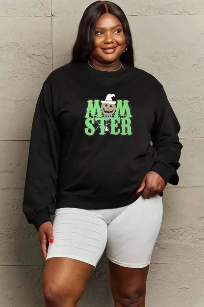 Simply Love Full Size Drop Shoulder Graphic Sweatshirt - Bad Moms Club