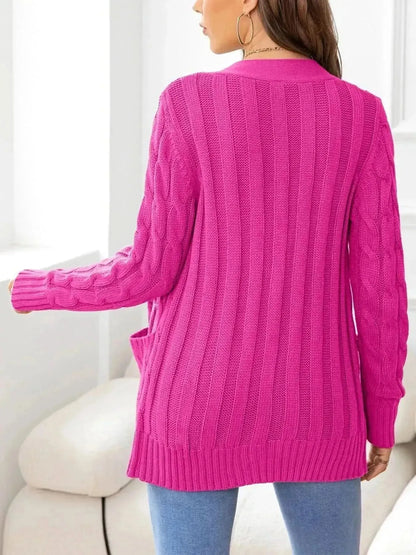 Button Down Cable-Knit Cardigan - Bad Moms Club