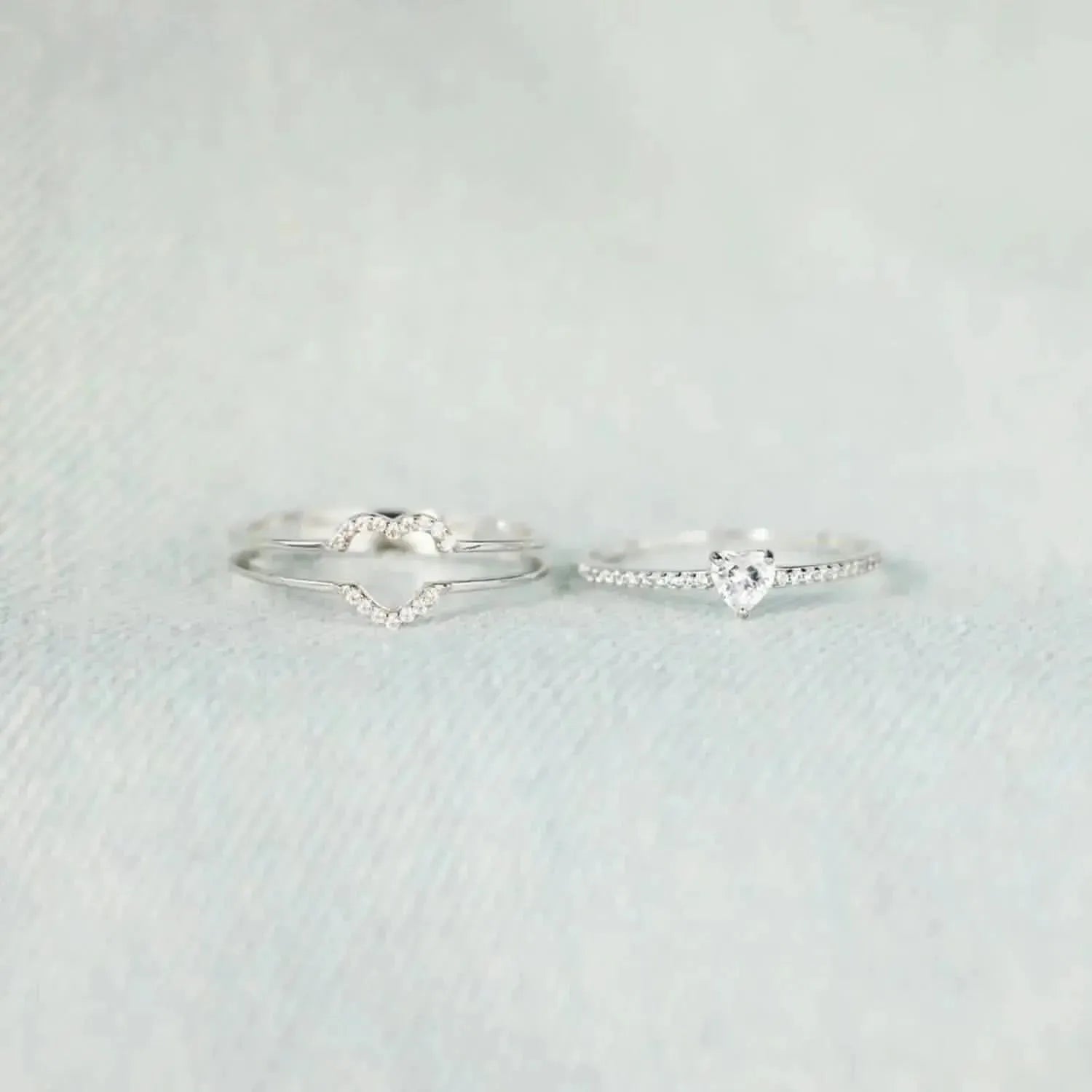 925 Sterling Silver Inlaid Zircon Heart Ring - Bad Moms Club