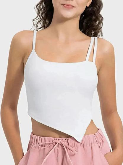 Slit Asymmetrical Neck Active Cami - Bad Moms Club
