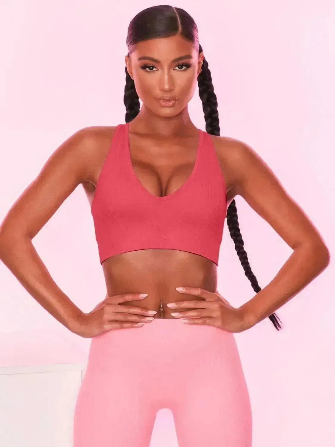 Scoop Neck Wide Strap Active Bra - Bad Moms Club