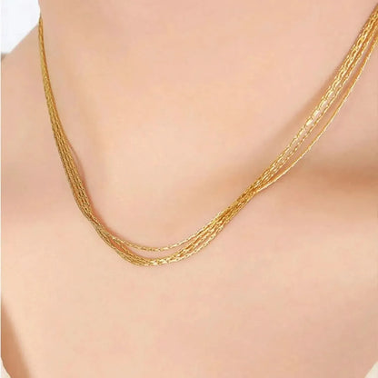 18K Gold-Plated Multi-Layer Clavicle Chain Necklace - Bad Moms Club