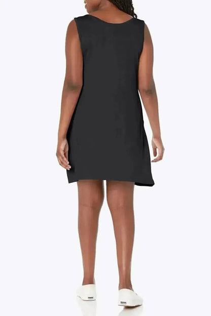 Full Size Round Neck Sleeveless Dress with Pockets - Bad Moms Club