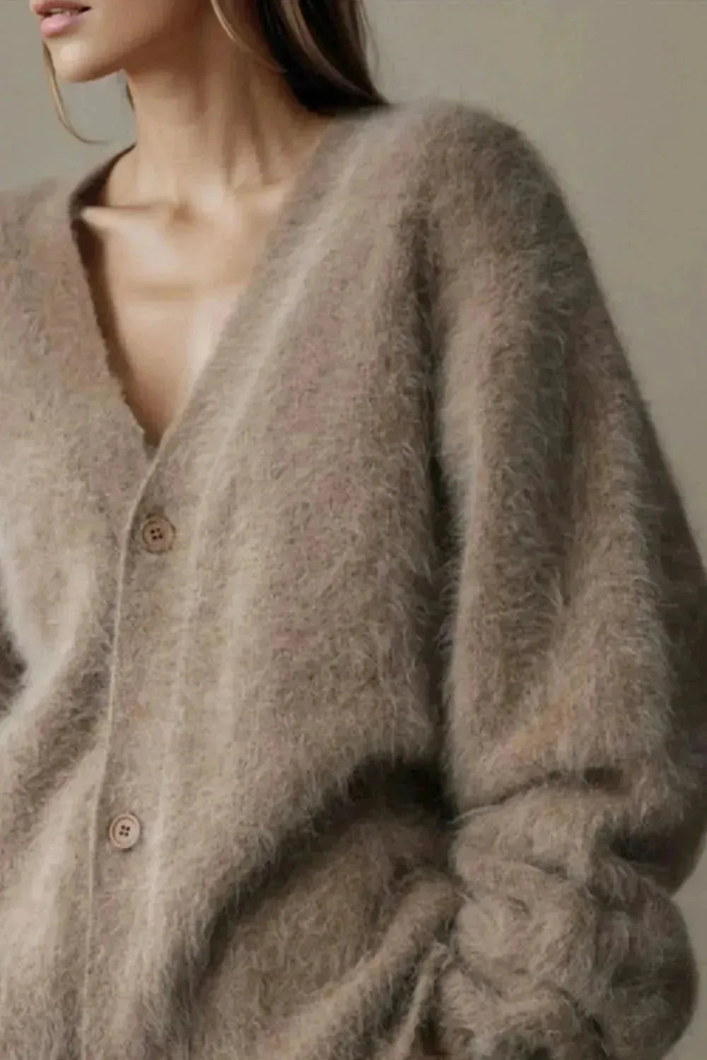 Button Up Dropped Shoulder Cardigan - Bad Moms Club