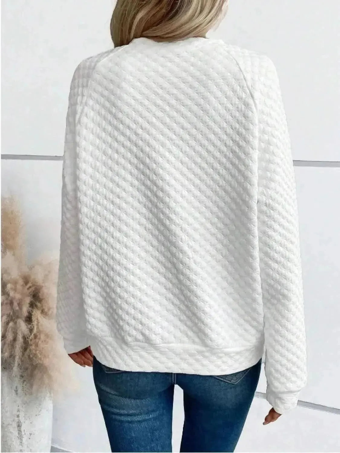 Notched Long Sleeve Sweatshirt - Bad Moms Club
