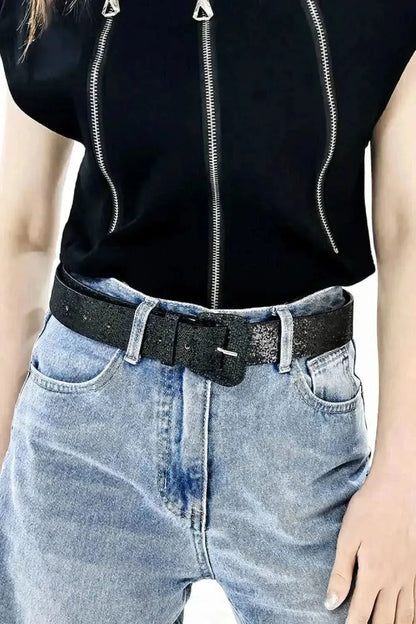 Glitter PU Leather Belt - Bad Moms Club