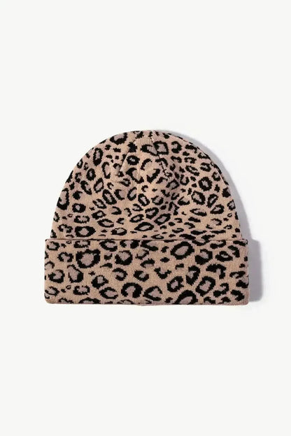 Leopard Pattern Cuffed Beanie - Bad Moms Club