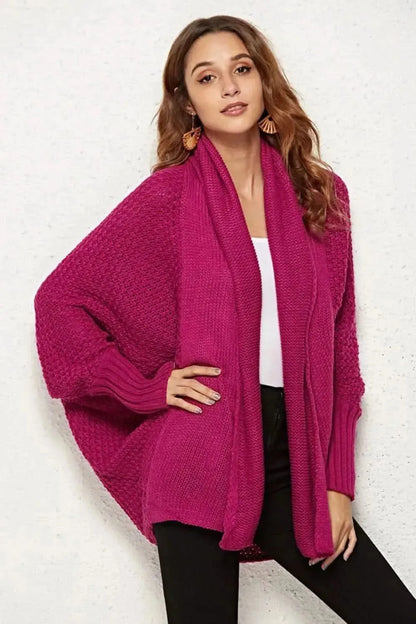 Open Front Batwing Sleeve Cardigan - Bad Moms Club