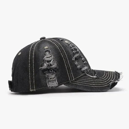 Distressed Adjustable Cotton Baseball Cap - Bad Moms Club