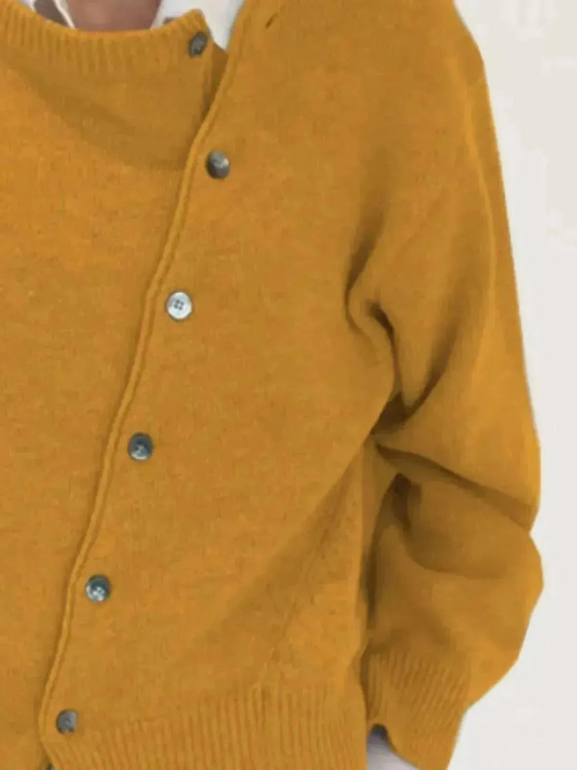 Dropped Shoulder Buttoned Cardigan - Bad Moms Club