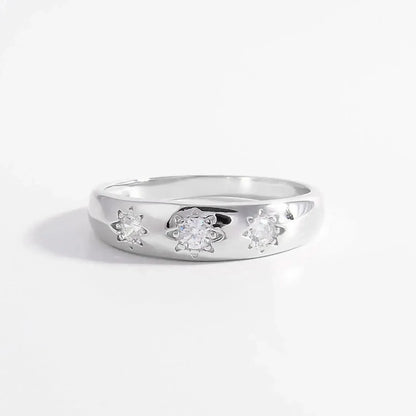 925 Sterling Silver Inlaid Zircon Ring - Bad Moms Club