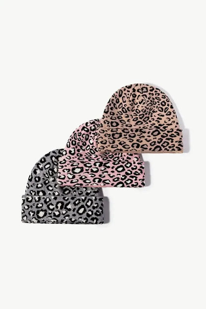 Leopard Pattern Cuffed Beanie - Bad Moms Club
