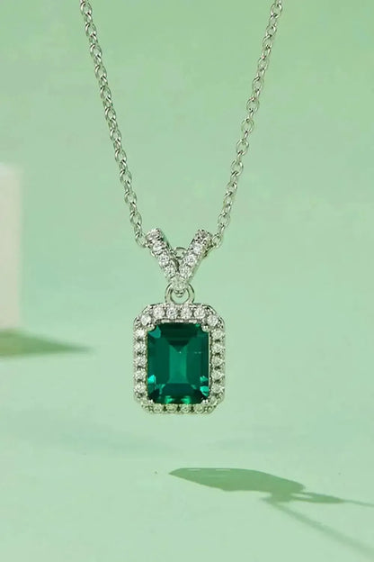 Adored 1.25 Carat Lab-Grown Emerald Pendant Necklace - Bad Moms Club