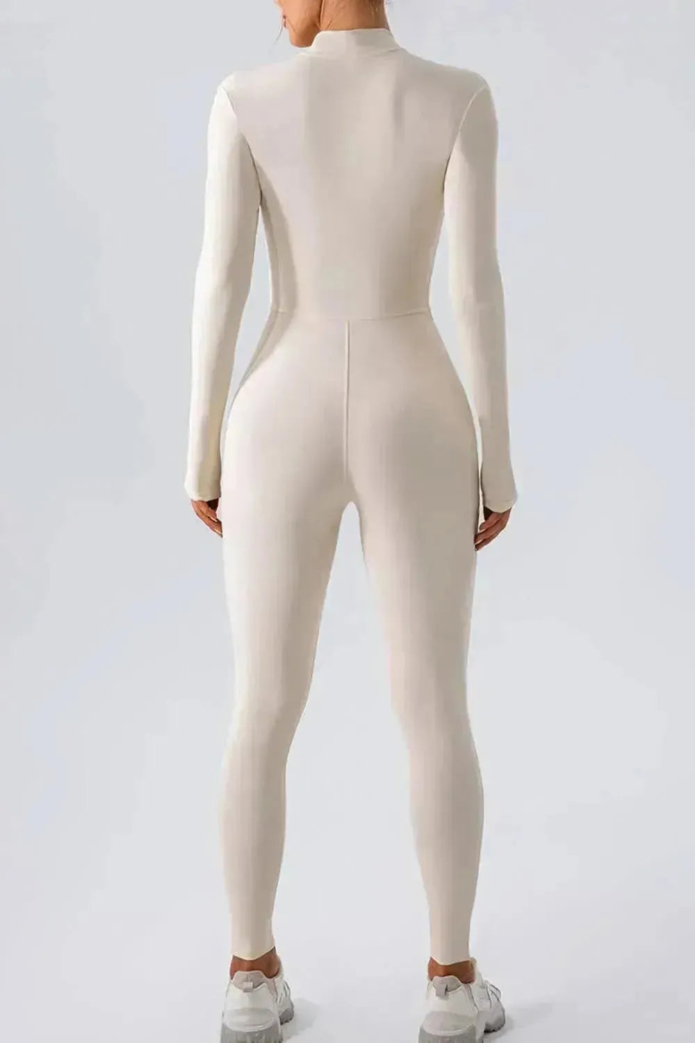 Half Zip Mock Neck Active Jumpsuit - Bad Moms Club