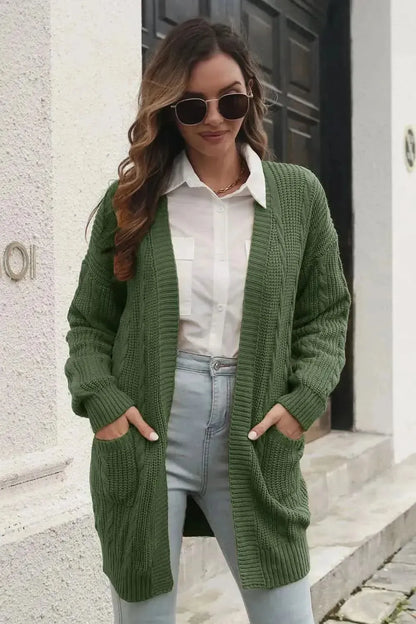Open Front Longline Cardigan with Pockets - Bad Moms Club