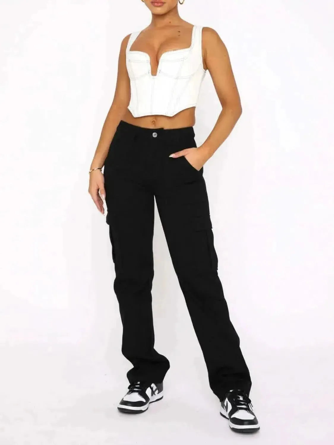Straight Leg Cargo Pants - Bad Moms Club