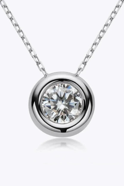 Adored 1 Carat Moissanite Pendant 925 Sterling Silver Necklace - Bad Moms Club