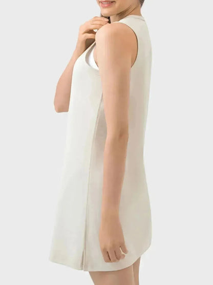 Round Neck Sleeveless Active Dress - Bad Moms Club