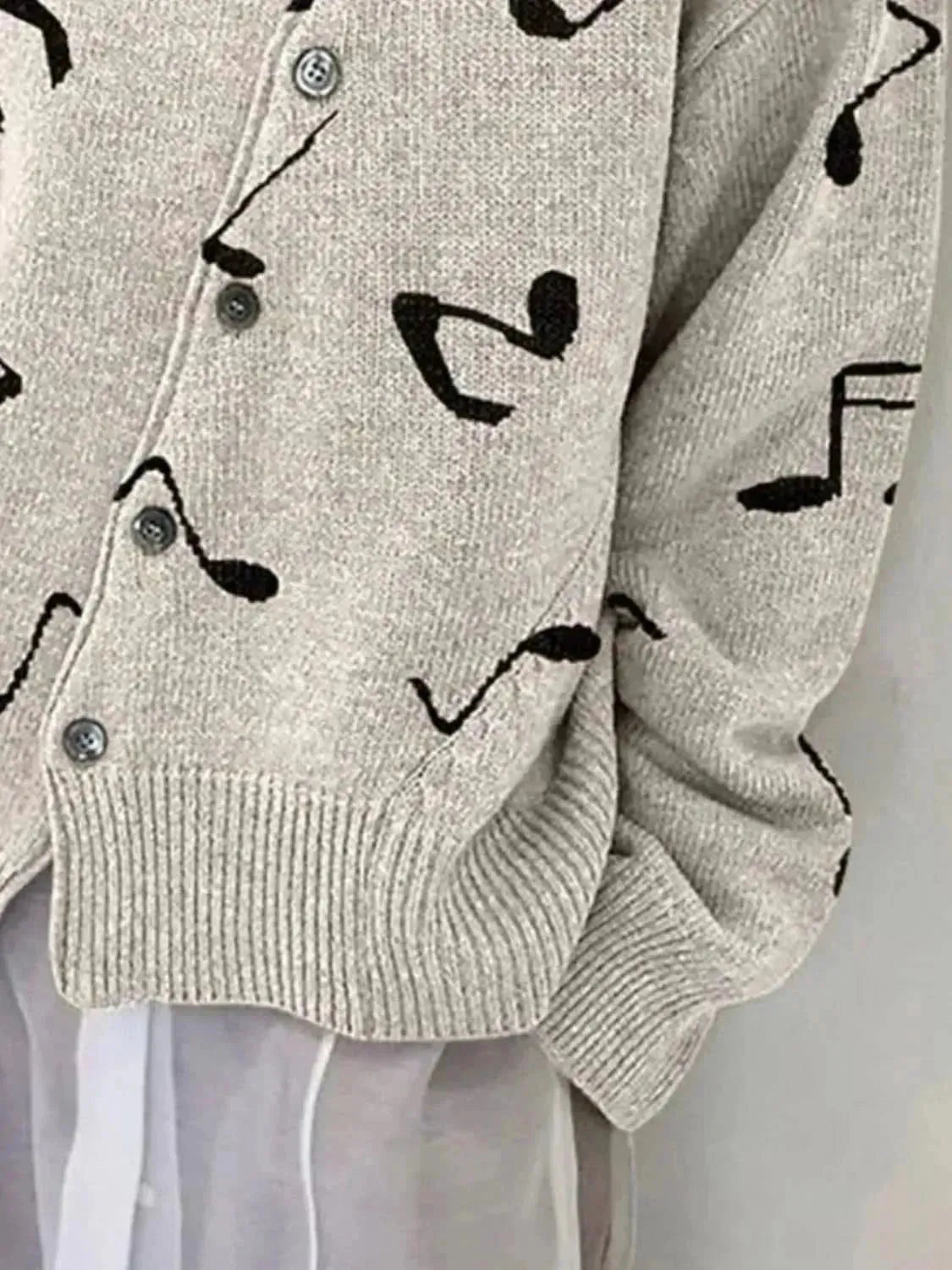 Dropped Shoulder Buttoned Cardigan - Bad Moms Club