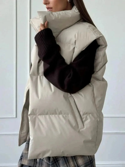 Zip Up Turtleneck Vest Coat - Bad Moms Club
