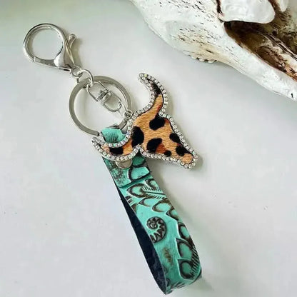 Rhinestone Bull Keychain - Bad Moms Club