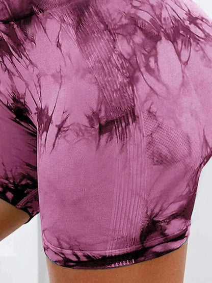 Tie-Dye High Waist Active Shorts - Bad Moms Club