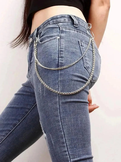 Double-Layered Metal Chain Belt - Bad Moms Club