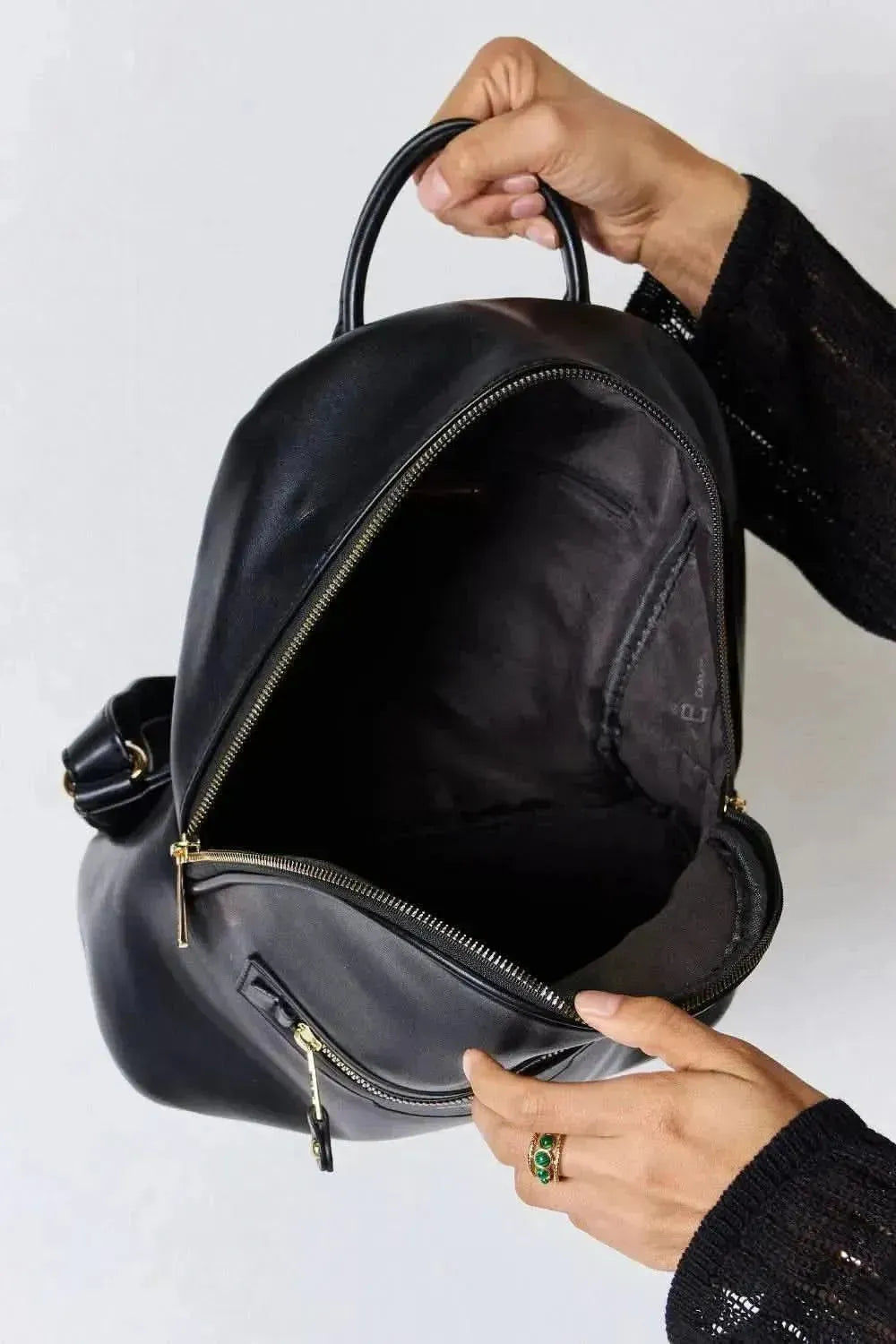 David Jones PU Leather Backpack - Bad Moms Club