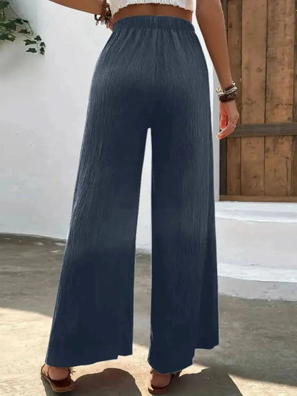 Full Size High Waist Wide Leg Pants - Bad Moms Club