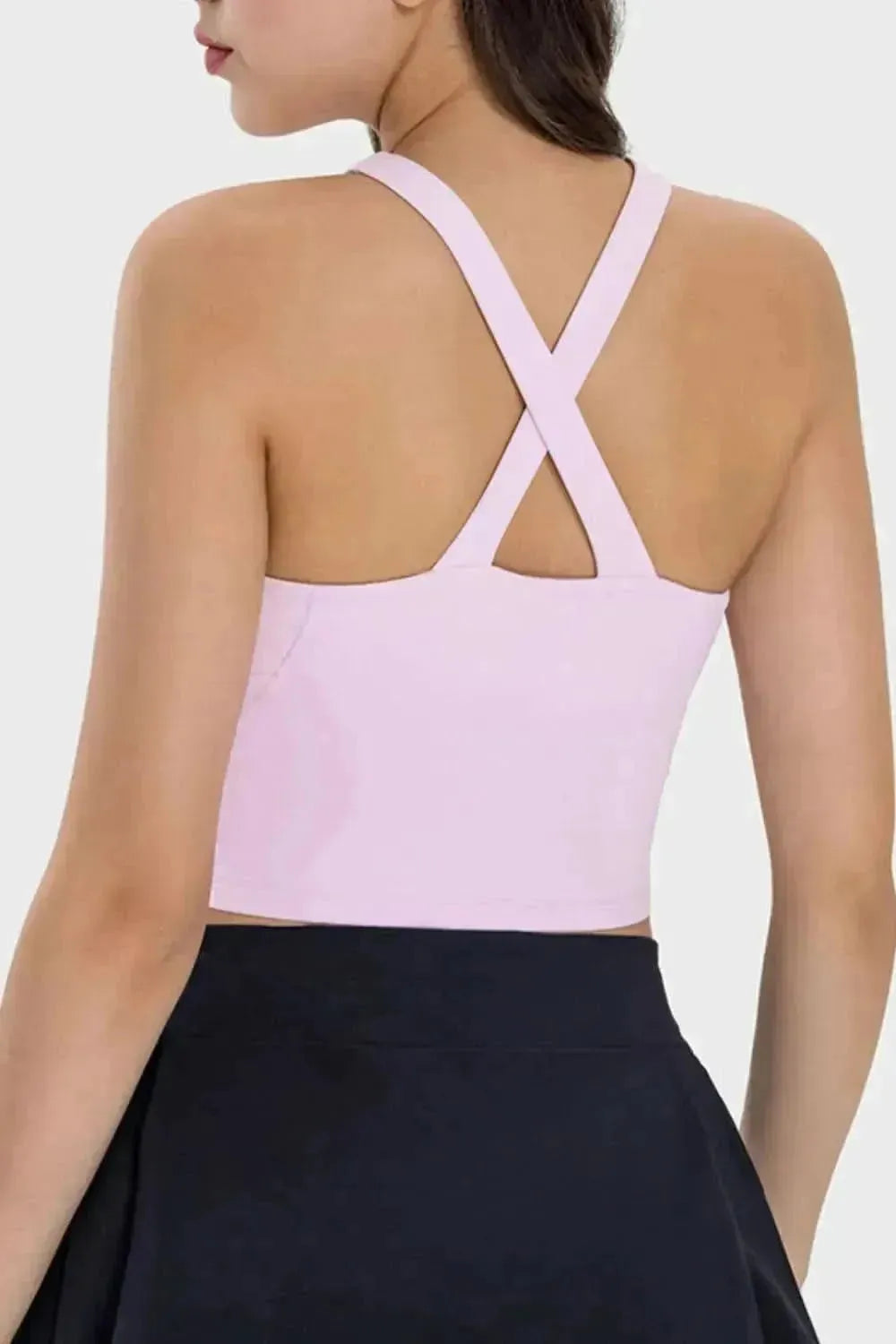 Crisscross Grecian Neck Active Cami - Bad Moms Club