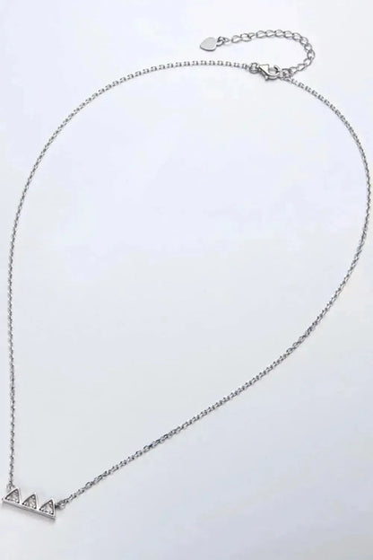 Moissanite Triangle Platinum-Plated Necklace - Bad Moms Club