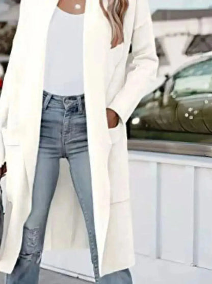 Open Front Dropped Shoulder Outerwear - Bad Moms Club