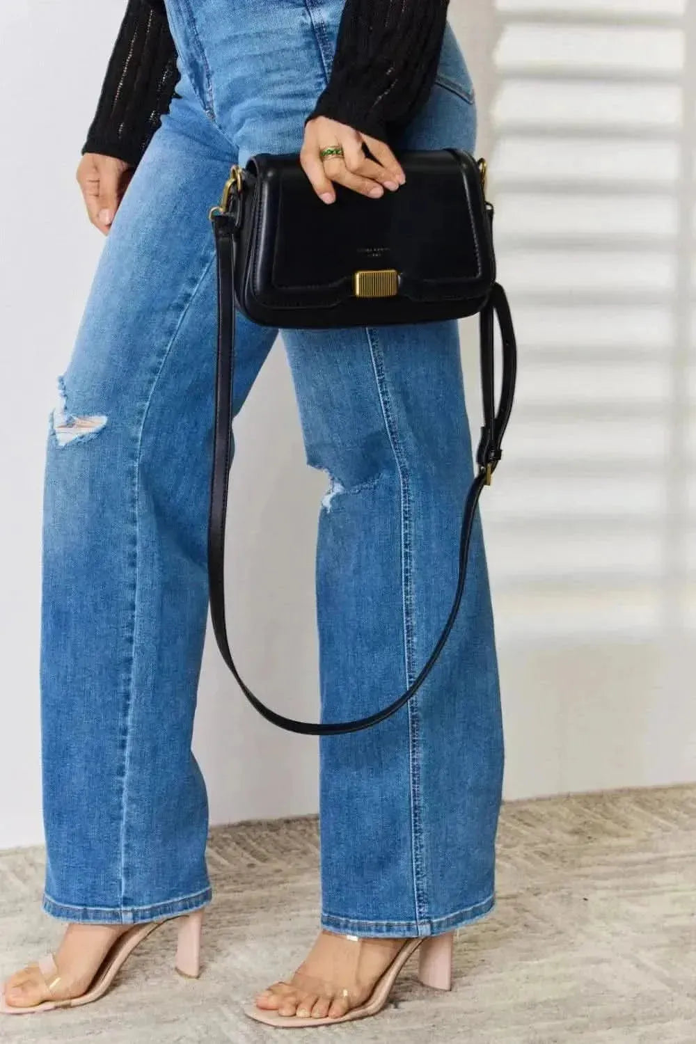 David Jones PU Leather Crossbody Bag - Bad Moms Club
