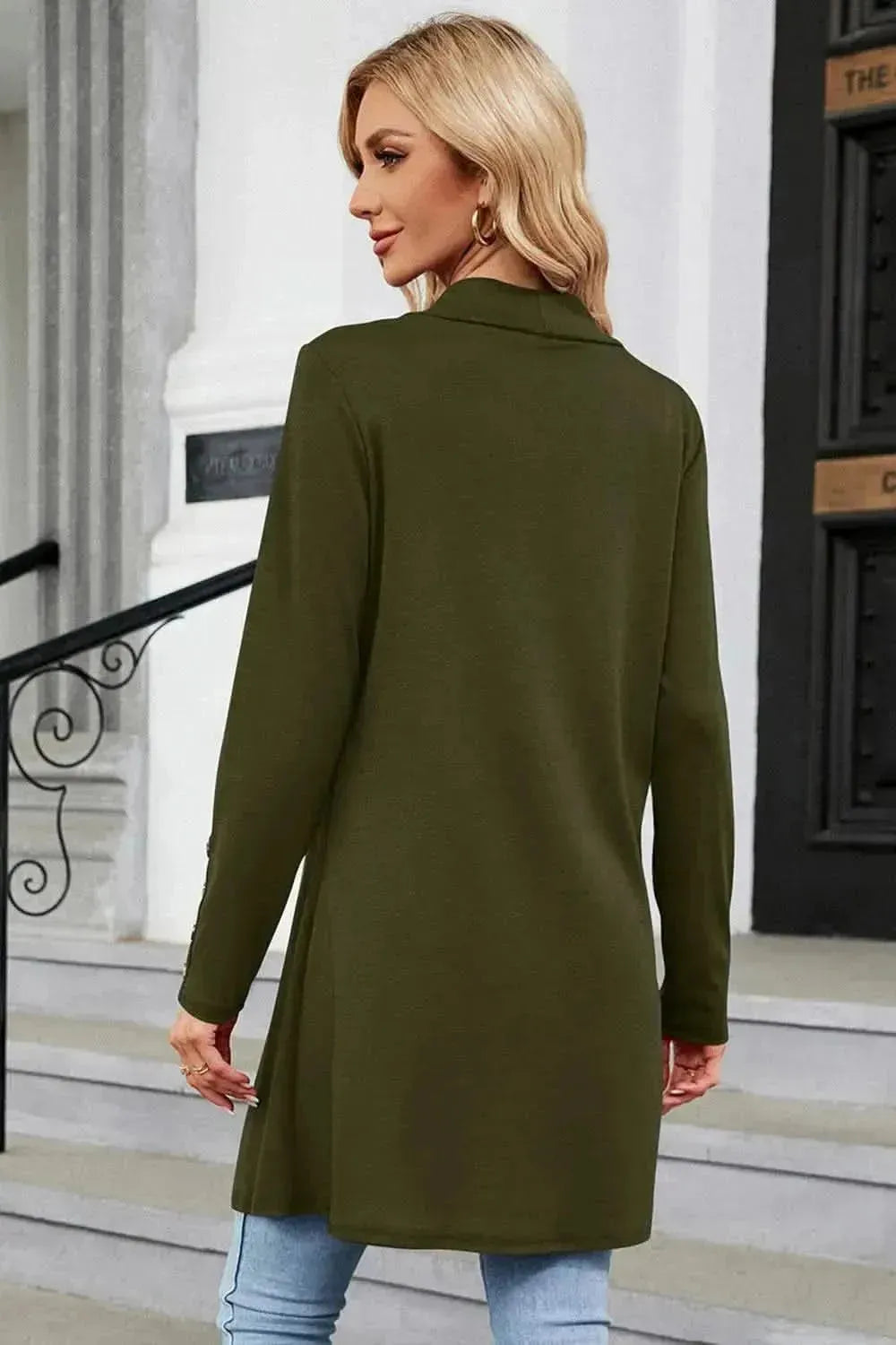 Open Front Long Sleeve Cardigan - Bad Moms Club