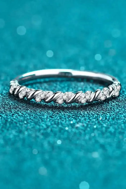 Moissanite Rhodium-Plated Half-Eternity Ring - Bad Moms Club